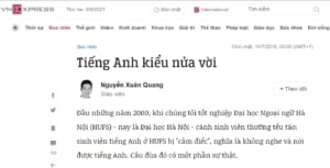 Bài viết của thầy Quang trên Góc nhìn, Vnexpress